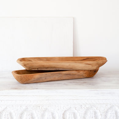 Wooden Long Bowl